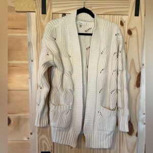 Cream Open-Front Cardigan